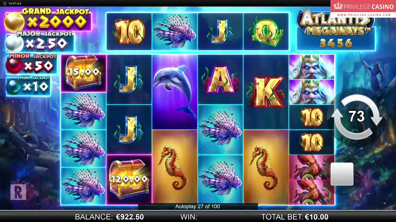 Compteur de façons de gagner affiché sur une slot Megaways