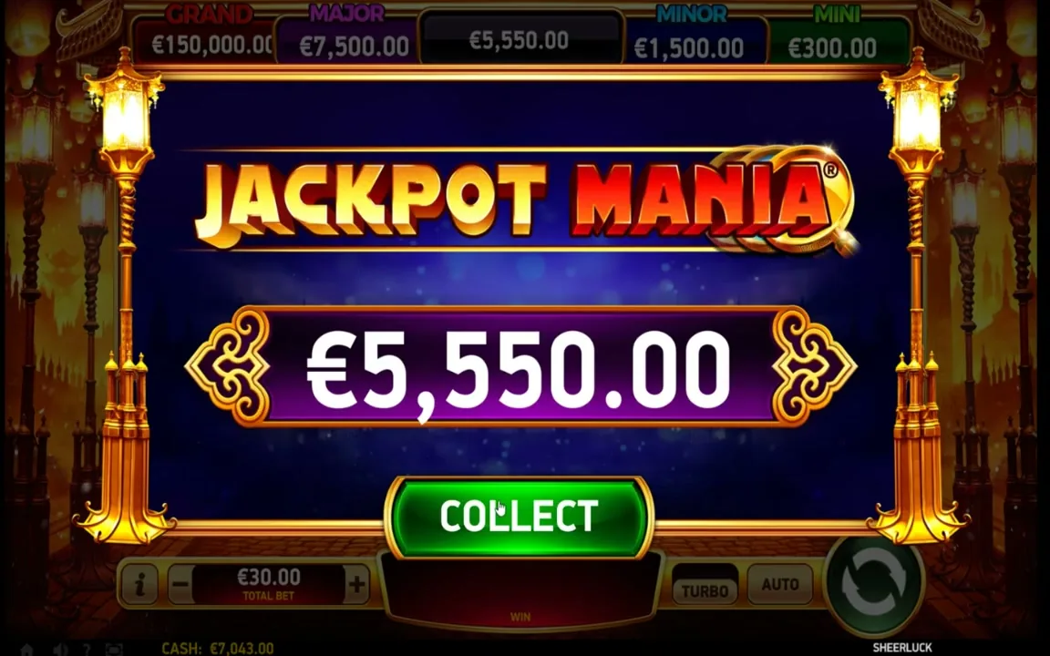 Jackpot et gains affichés sur une machine à sous